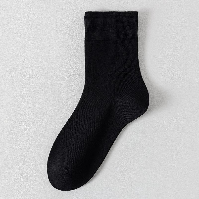 Female Summer Thin Pure Color Sweat Absorbing Breathable Boneless Loose Tube Cotton Socks