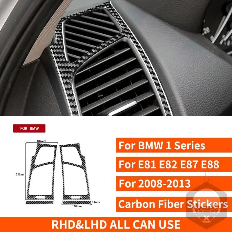 

Для BMW 1 серии E81 E82 E87 E88 2008-2013 наклейки из углеродного волокна, розетка для кондиционера, боковые панели, отделка рамы, автомобильные аксессуары чёрный