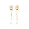 French High-End Camellia Fringed Stud Earrings Long High-End Flower Earrings Women'S Light Luxury Niche Earrings