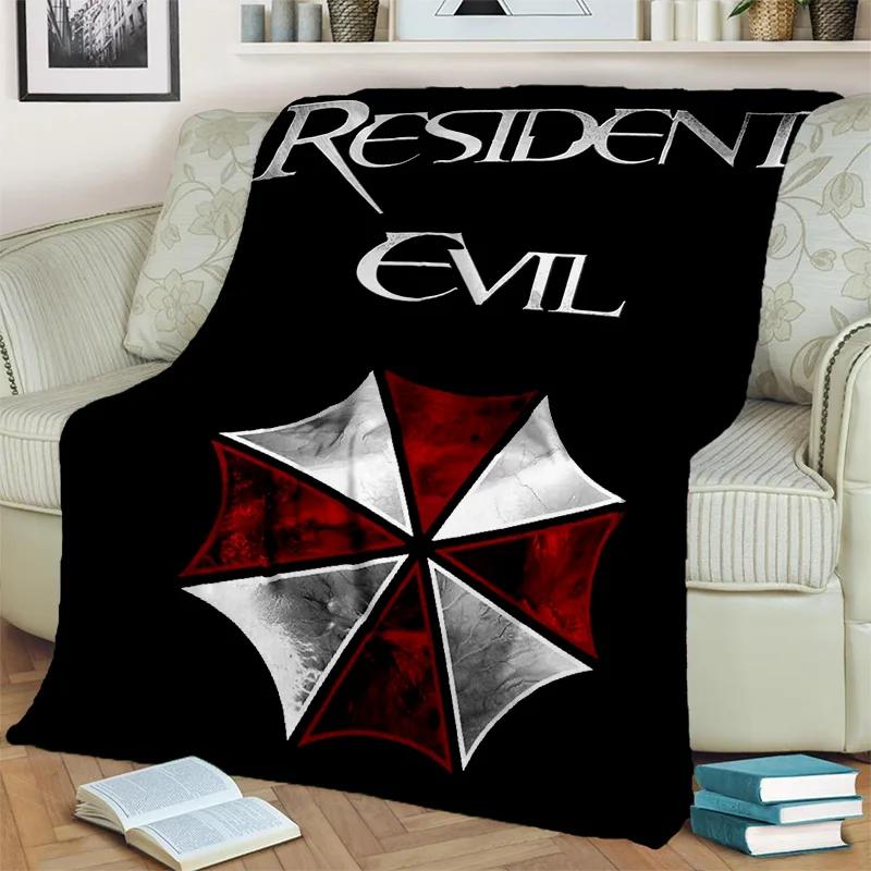Pătură pentru jocuri 3D R-Resident Evil pentru jocuri, pătură moale pentru acasă, dormitor, pat, canapea, picnic, călătorie, birou, odihnă, pătură pentru copii