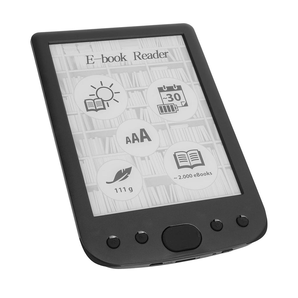 6in Electric Book Reader Touch Screen Ink Screen 8G Memory 2500mAh Battery Comfortable Grip Lightweight Electric Reader