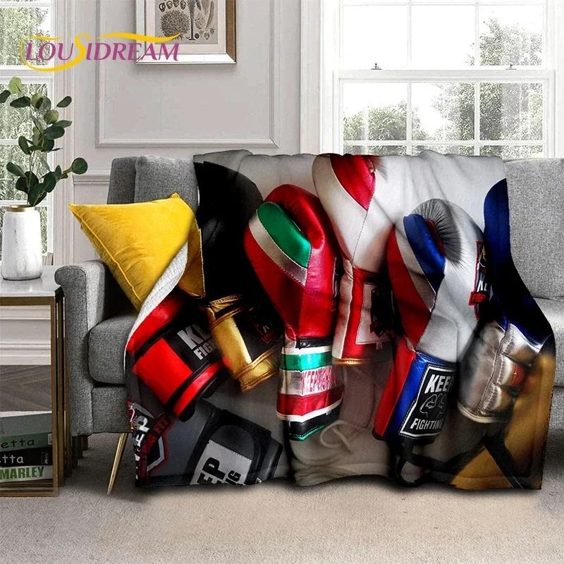 Guantoni da Boxe Pugile Combattimento Cartone Animato Morbida Coperta di Flanella per Letti Camera da Letto Divano Picnic, Coperta Plaid per Coprire Tempo Libero all'Aperto Regalo