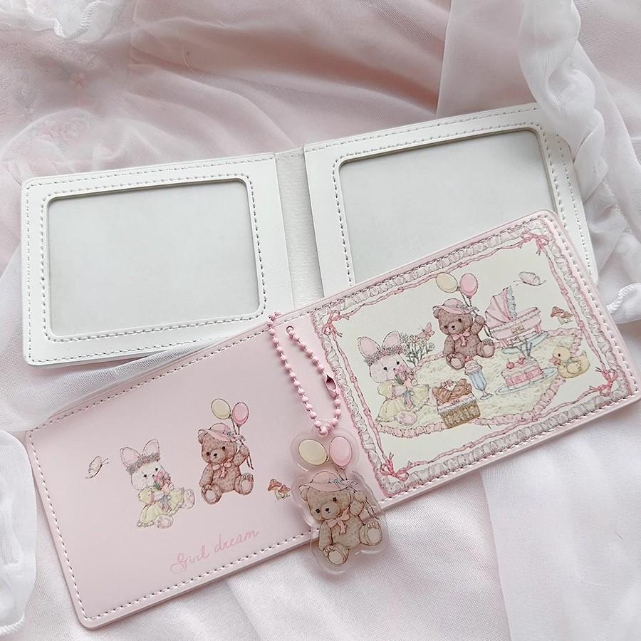 Girl's Dream spring picnic series rabbit and Bear driving License Set cute design Anti-degaussing multi-card card holder female model