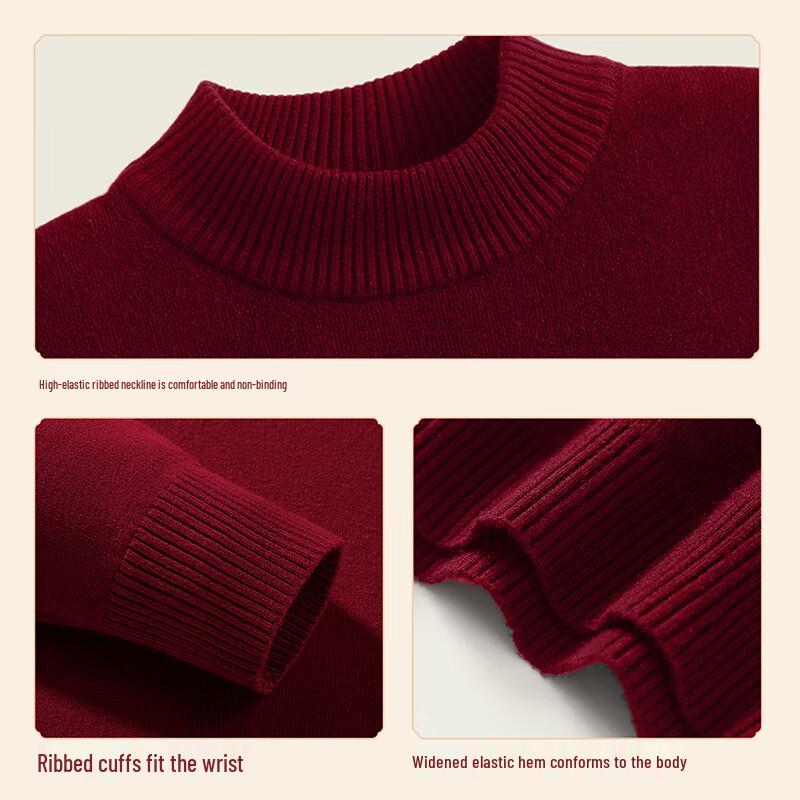 Warrior Men's Winter New Year Fleece-Lined Knit Sweater