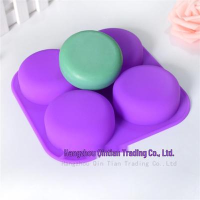 Handmade Silicone Soap Mold - 4-Cavity Round Cylinder Design