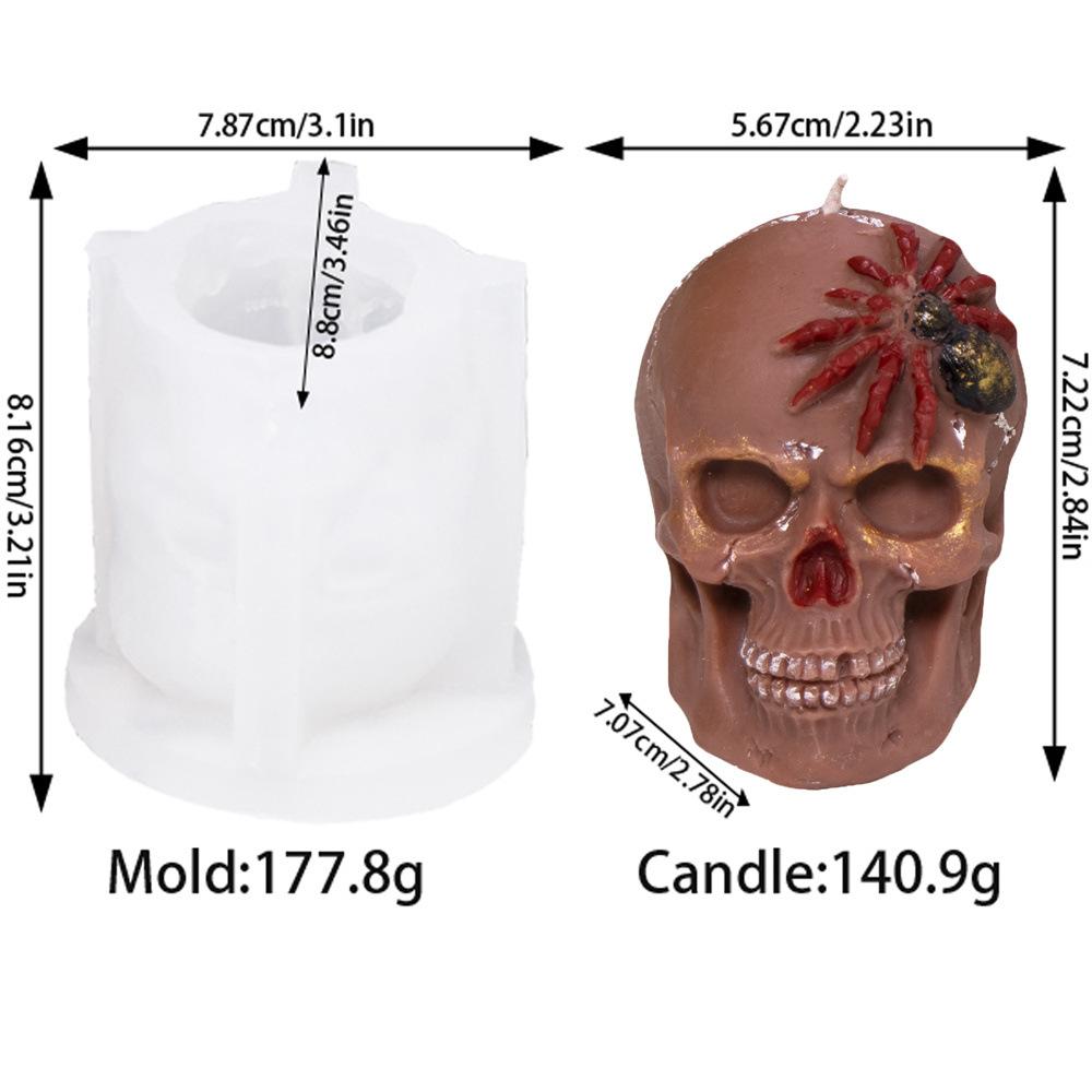 Halloween Hat Skull Candle Silicone Mold DIY Spider Snake Skeleton Gypsum Resin Casting Mold Halloween Decoration