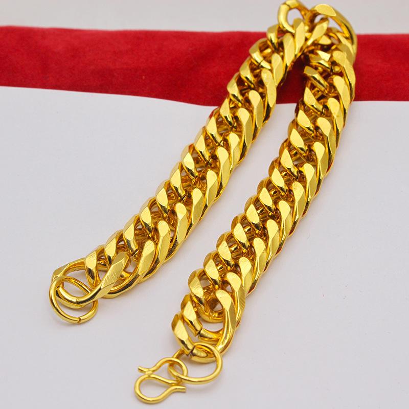 Alloy Gold Plated Bracelet Imitation Gold Snake Bone Chain Twisted Chain Hip Hop Punk Bracelet