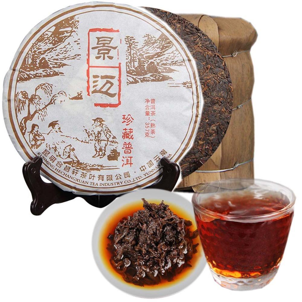 357g Organic Cooked Puerh Tea Cake Jingmai Mountain Premium Ripe Pu erh Black Tea