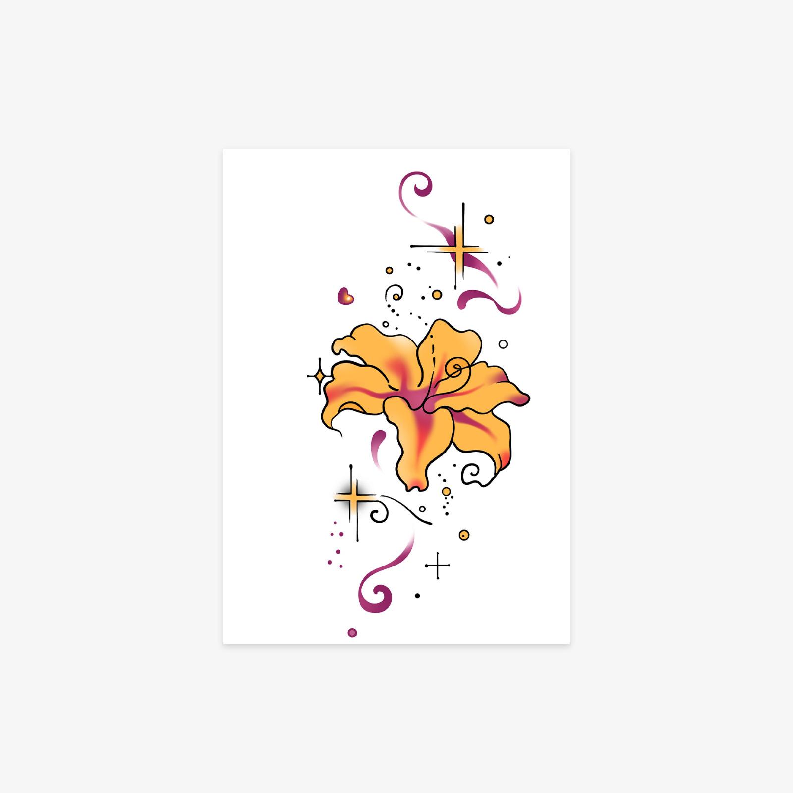 

Tattoo Sticker Simple Other Side Flower Tattoo Sticker Disposable Temporary Tattoo Sticker 7*10