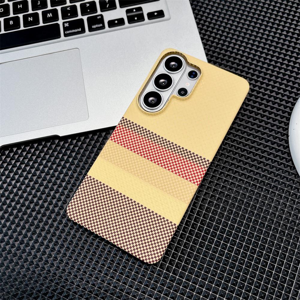 Ultra-thin Kevlar-patterned For Magsafe Charging Phone Case For Samsung S26 Ultra S25 S24 S23 FE Plus Half-pack Drop-Proof Cover