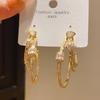 Silver Needle Diamond Tassel Drop Earrings: Elegant, Fashionable, Statement Design