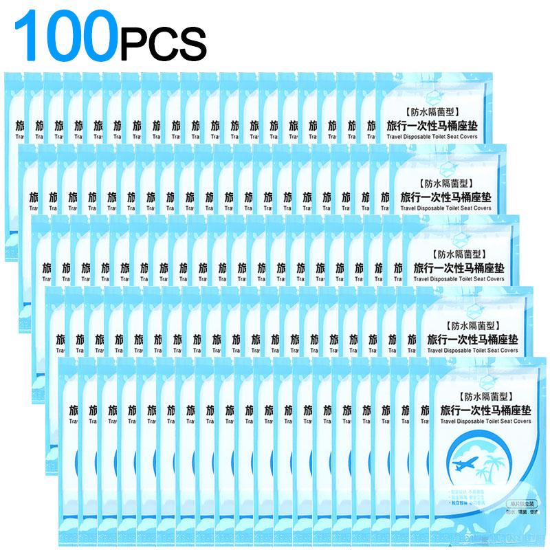 100/1pcs Disposable Toilet Seat Cover Mat Portable Travel Safety Toilet Seat Paper Pads Waterproof Cushion Bathroom Accessories