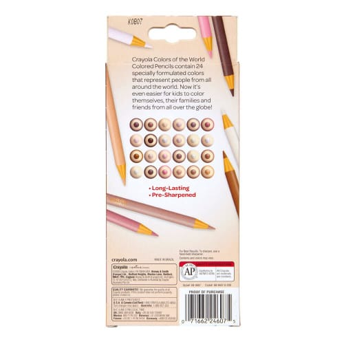 Crayola Skin Colored Pencils 24 Colors Colors of the World Friends of the World 684607 Genuine One Size