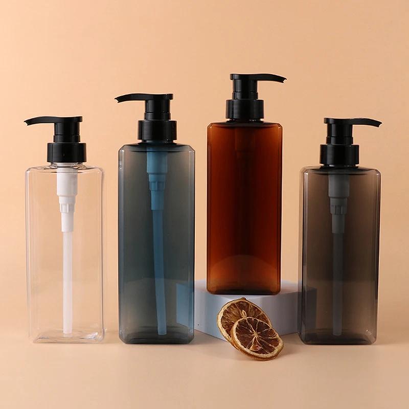 400/500ml Quadratische Badezimmer Seifenspender Nachfüllbarer Shampoo Duschgel Halter Tragbarer Reise Spender Leere Badezimmer Pumpe Flasche