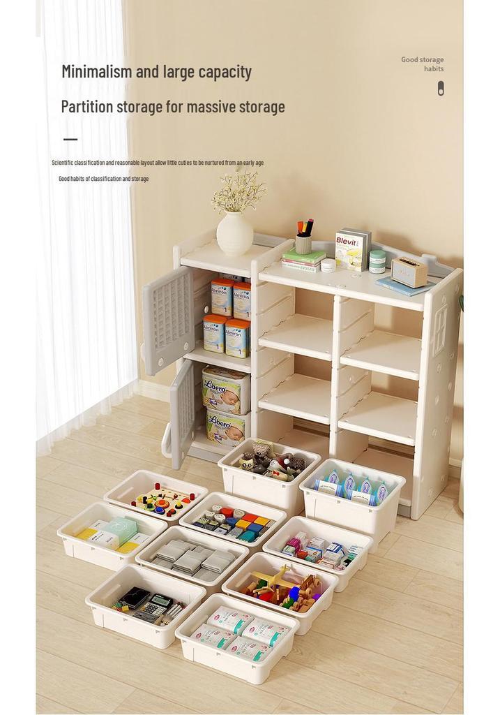 Children's Toy & Book Storage Rack - Plastic Organizer for Building Blocks, Small Cars, Sundries