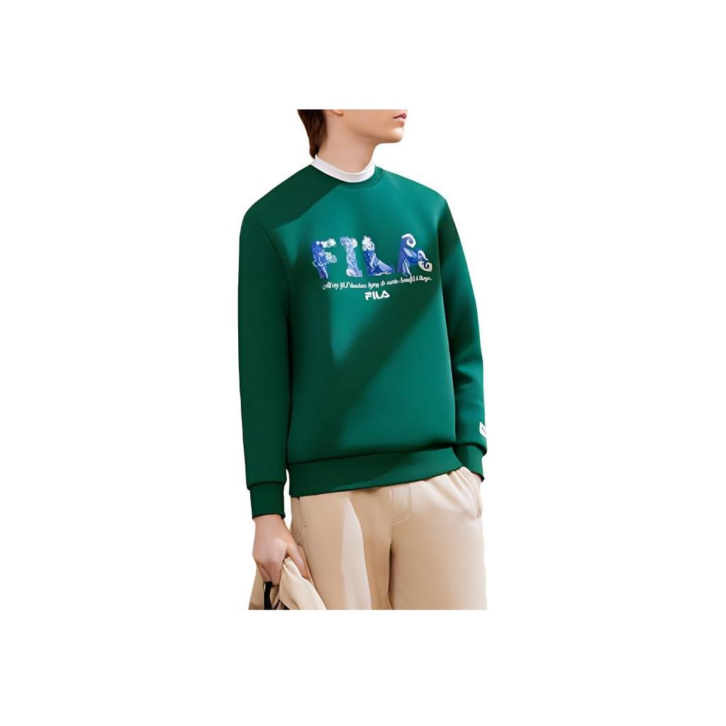 New FILA X V&A LIANMINGKUAN Sweatshirt Men's Bamboo Green F11M418201F-DG