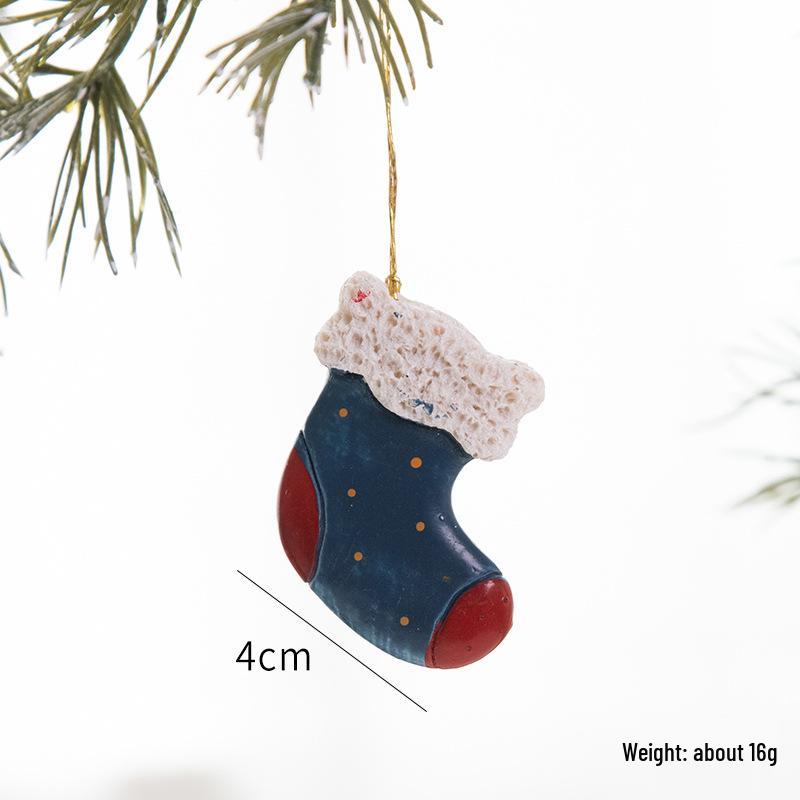 NUCHI Christmas Mini Resin Snowman, Gloves, Socks, and Tree Ornaments