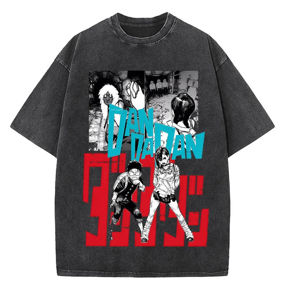 Dandadan Okarun T-Shirt Herren Japanisches Anime T-Shirt Cartoon Hohe Qualität Baumwolle T-Shirt Ästhetisches Mode T-Shirt Männlich