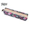 Talos Floral Canvas Pencil Case, Vintage Polka Dot Pen Pouch, Large Capacity Stationery Bag for Students, Office School Supplies