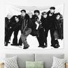 VIKAMA Stray Kids Black  White Group Photo Tapestry KPop Trend Style Wall Hanging for Fans Bedroom  Dorm Decor