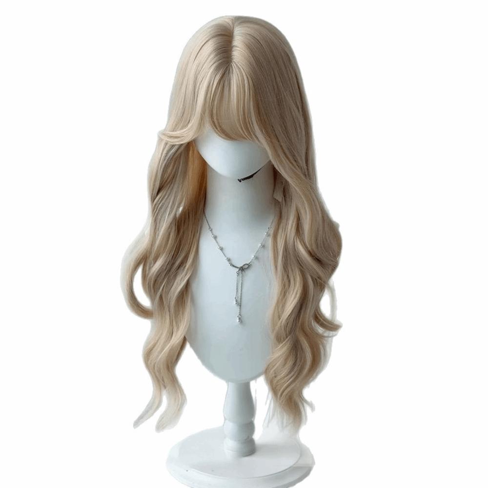 Synthetic Lolita Wig with Bangs Cosplay Halloween Harajuku Wig Long Curly Double Ponytail  Girl
