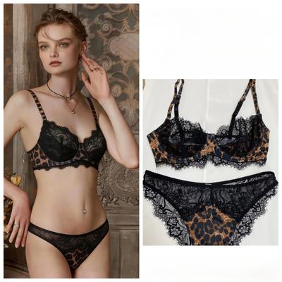 Set Reggiseno Sexy Francese Ultra-Sottile con Inserti in Pizzo, Set Lingerie Minimizzatore per Seno Abbondante per Donne