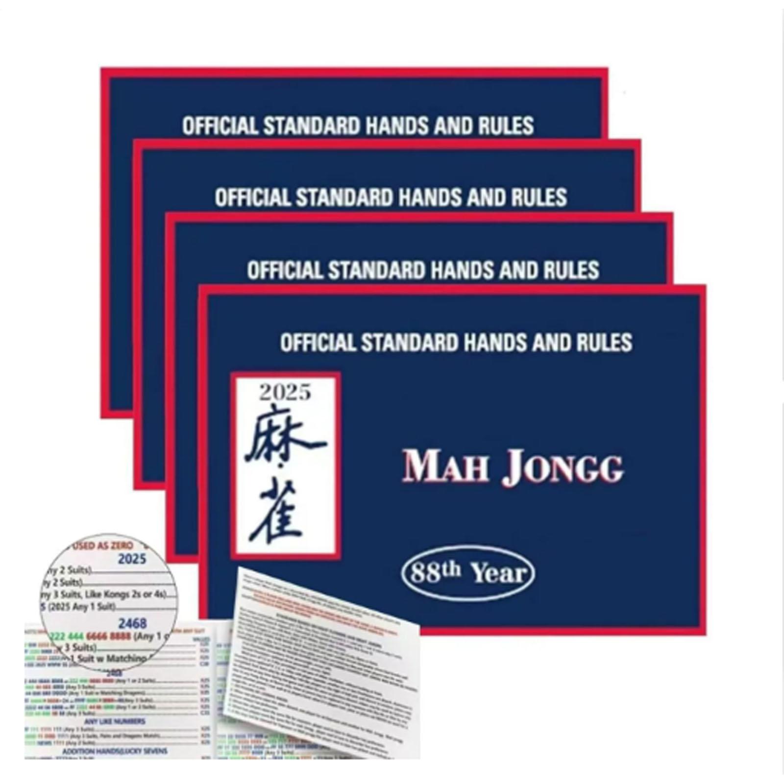 

4 шт. Карты Маджонг 2025 Официальная редакция - Большой размер One Size