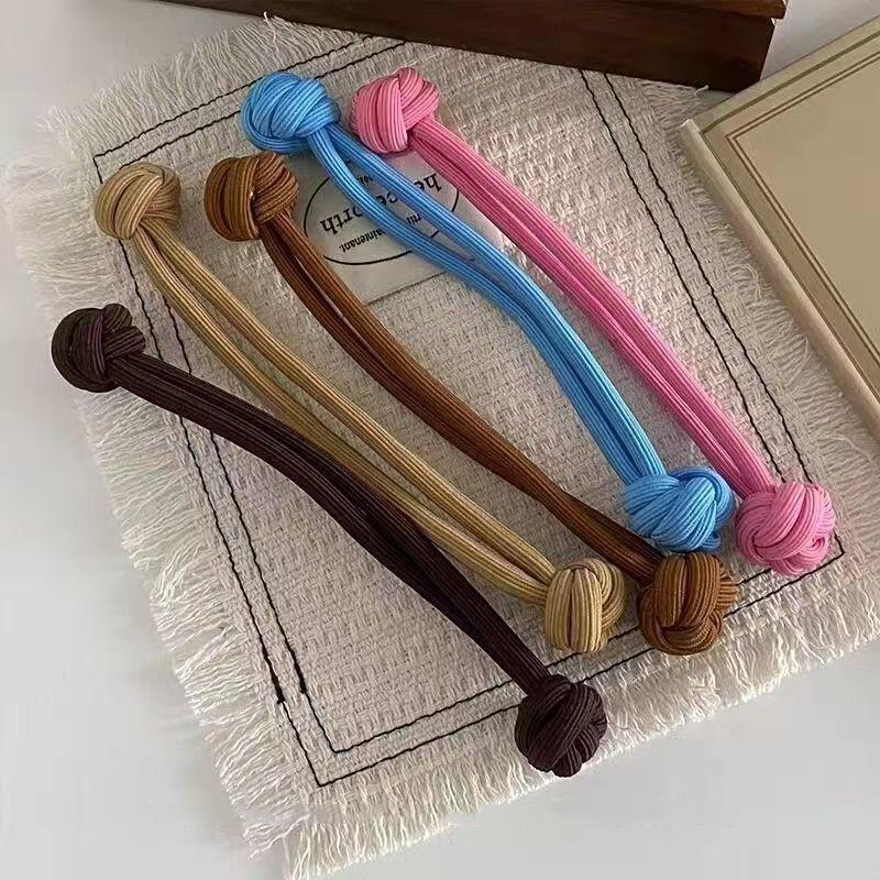High Ponytail Hair Band Elastic Rubber Chinese Knot Hair Rope Scrunchies Hair Tie Simple Knotted Head Rope For Women Decor Gift