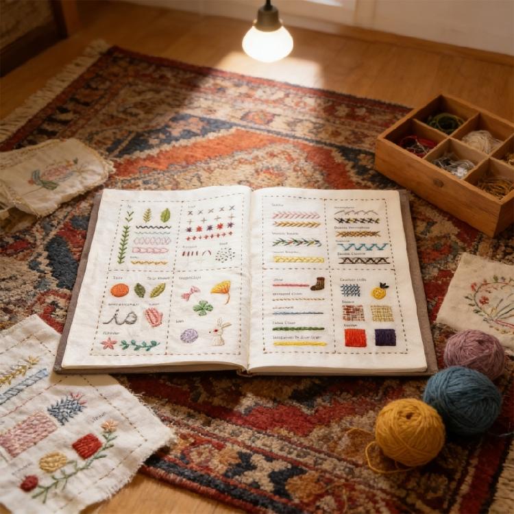 Embroidery Starter Set Including Frame Linen and Thread for Home Projects