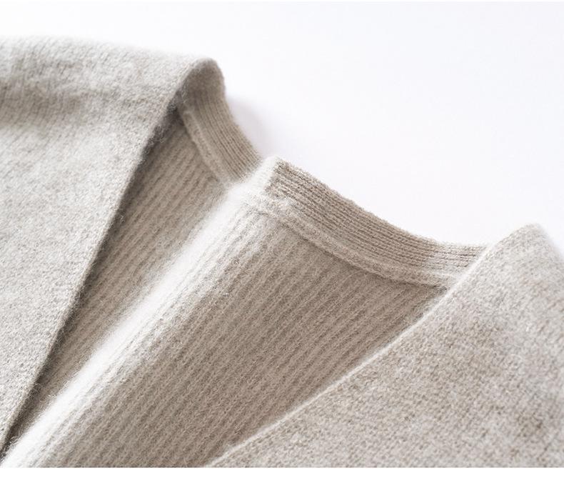 Autumn Winter Women's Cashmere Knitwear V-Neck Vest - Coin Stitch Solid Color Loose Slimming Tank Top Shoulder Cape.