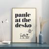 Plakat Panic At The Desko Śmieszne Cytaty Sztuka na Biurko w Domowym Biurze Wydruk na Płótnie Malowidło Ścienne Dekoracja Domu Obrazy
