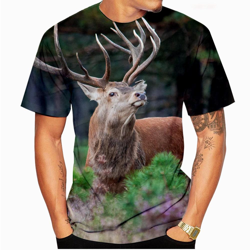 Fashion Deer Hunting 3D Print T-shirt Summer Men Woman T Shirts O-Neck Short Sleeve Oversized Harajuku Streetwear Male Tees Tops