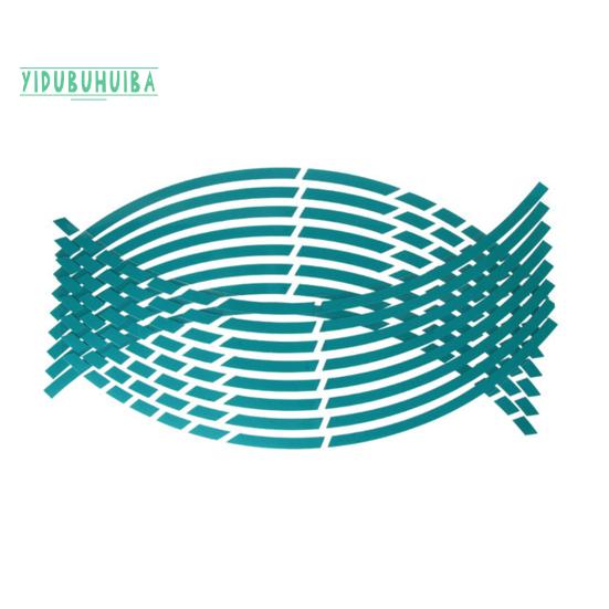 

16 шт., наклейка на ступицу колеса, самоклеящаяся, красочная, предупреждающая, универсальная светоотражающая полоса, декоративная наклейка на ступицу колеса автомобиля, принадлежности для мотоциклов зелёный