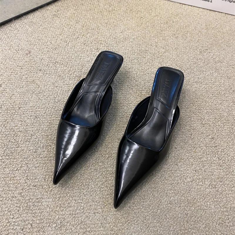 Estivi Gladiatore Donna Mules Pantofole Moda Elegante Punta Appuntita Ciabatte Scarpe Signore Outdoor Abito Tacco Alto Sandali