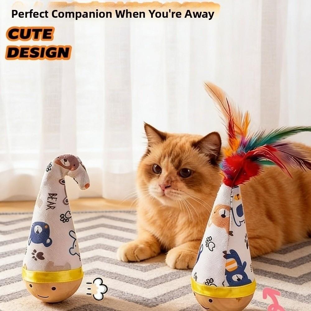 Wear-Resistant Cat Tumbler Wobbler Toys Bite-Resistant Cat Teaser Toy  Indoor Play