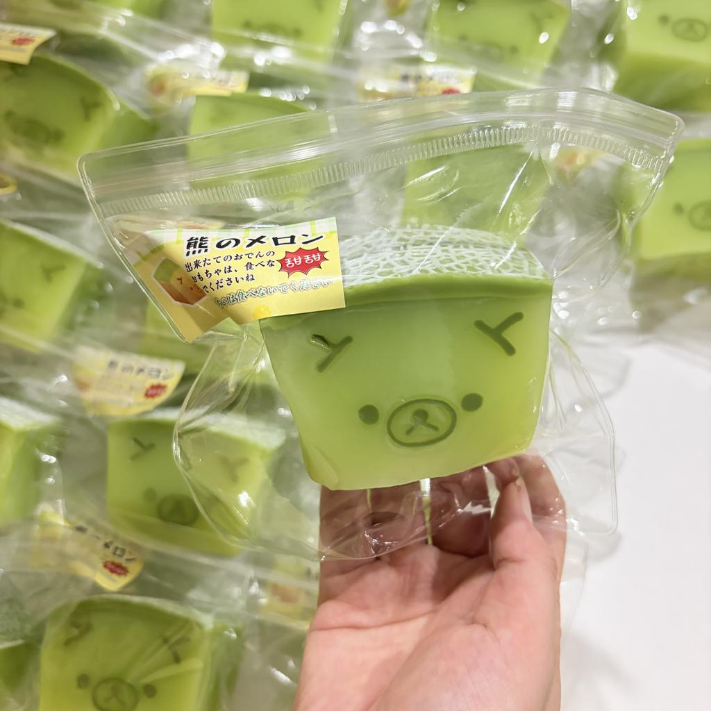 Honeydew Melon Bear Slow Rising Squishy Toy Cute Soft Squeeze Fidget Toy Anti Anxiety Stress Relief Toy Squishy Toy