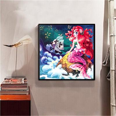Diamant peinture dessin animé sirène princesse point de croix diamant broderie diamant mosaïque décor à la maison