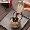 225ml Lifting Handle Teapot Zen Tea Infuser Pot Household Tea Soaking Kettle With Ball Hole Green Tea Cha Accessories Collection