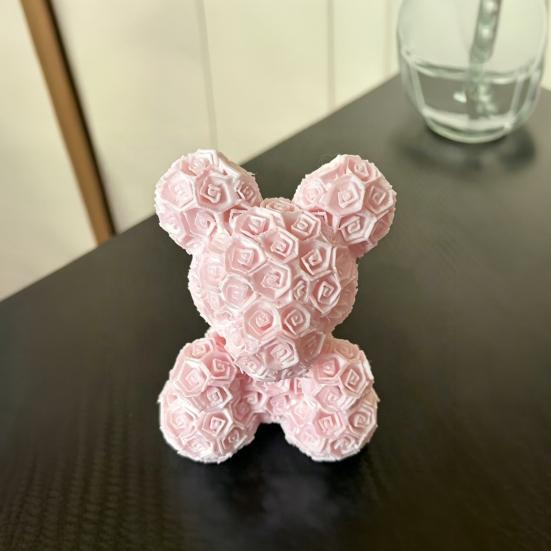 Romantic Rose Ornament, Rose Bear Decorative Sculpture for Valentine Day Anniversaries Birthdays Multi-Scene Use Gift