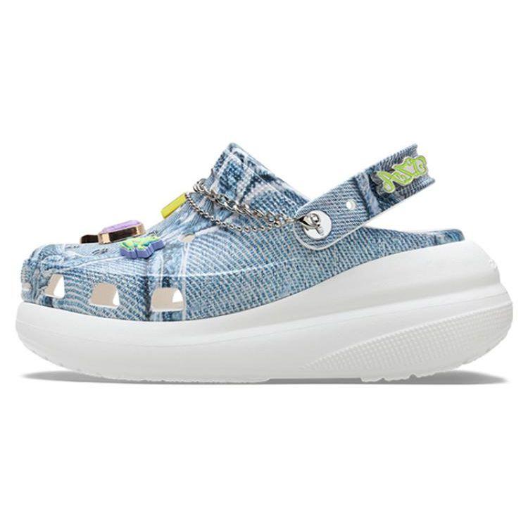 SZA x Crocs Classic Crush Clog Denim Women Sneakers Blue 208335-90H 38-39