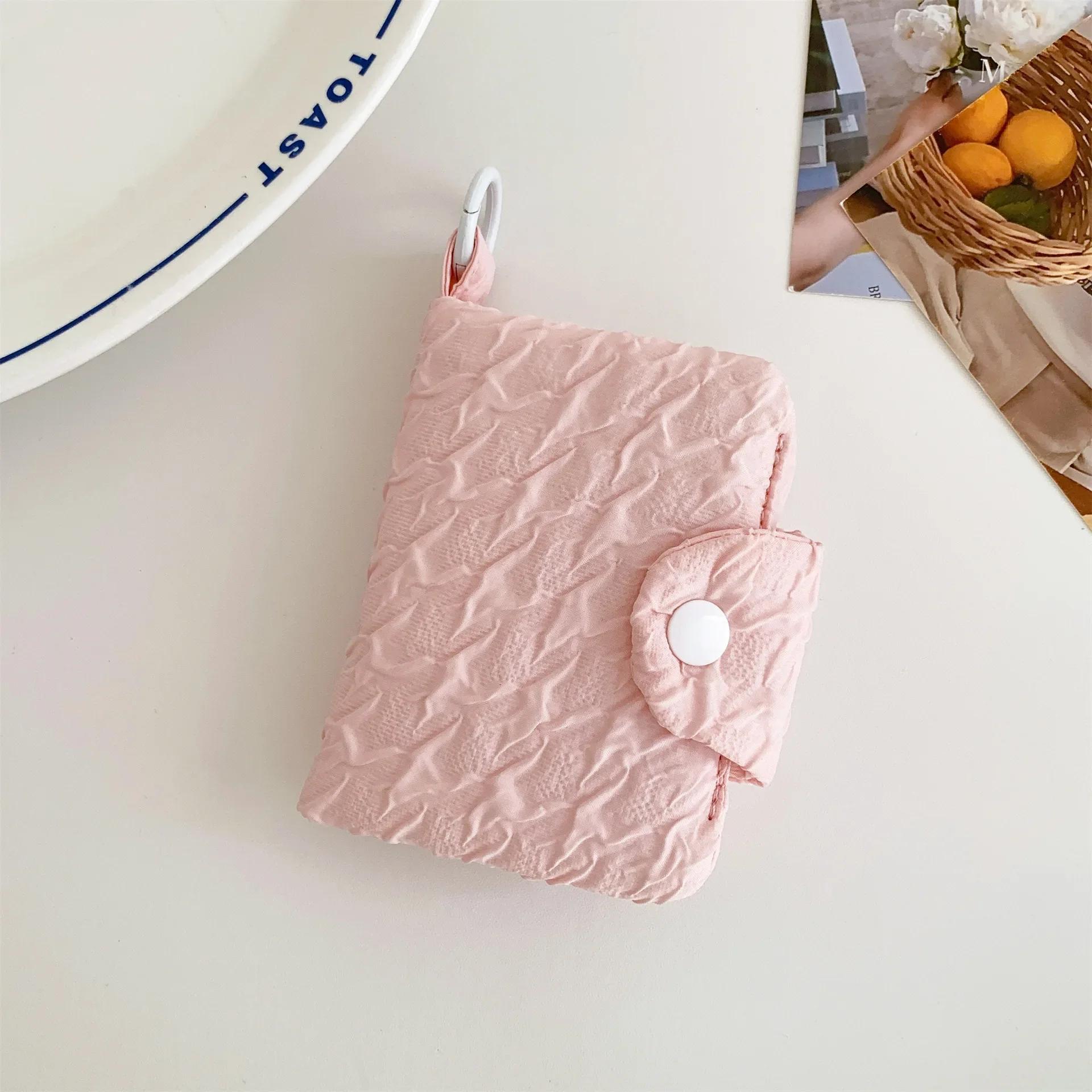 

Простой кошелек Zero для девочек, сумка для карточек конфетного цвета, студенческий рюкзак с подвеской и пряжкой, маленький кошелек, портмоне, держатель для удостоверения личности розовый