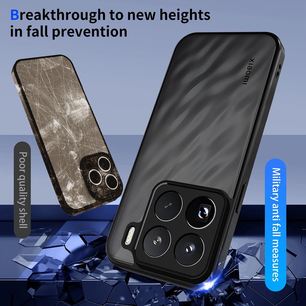 KEYSION Matte Translucent Black Phone Case for Xiaomi 15T 15T Pro 5G Soft Silicone+PC Clear Shockproof Cover for Xiaomi 15T Pro