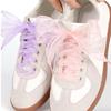 Organza Schnürsenkel 140cm Lang Turnschuhe Schnürsenkel für Erwachsene Kinder 35mm Breit Flache Schnürsenkel für Sneaker Laufschuh Stiefel