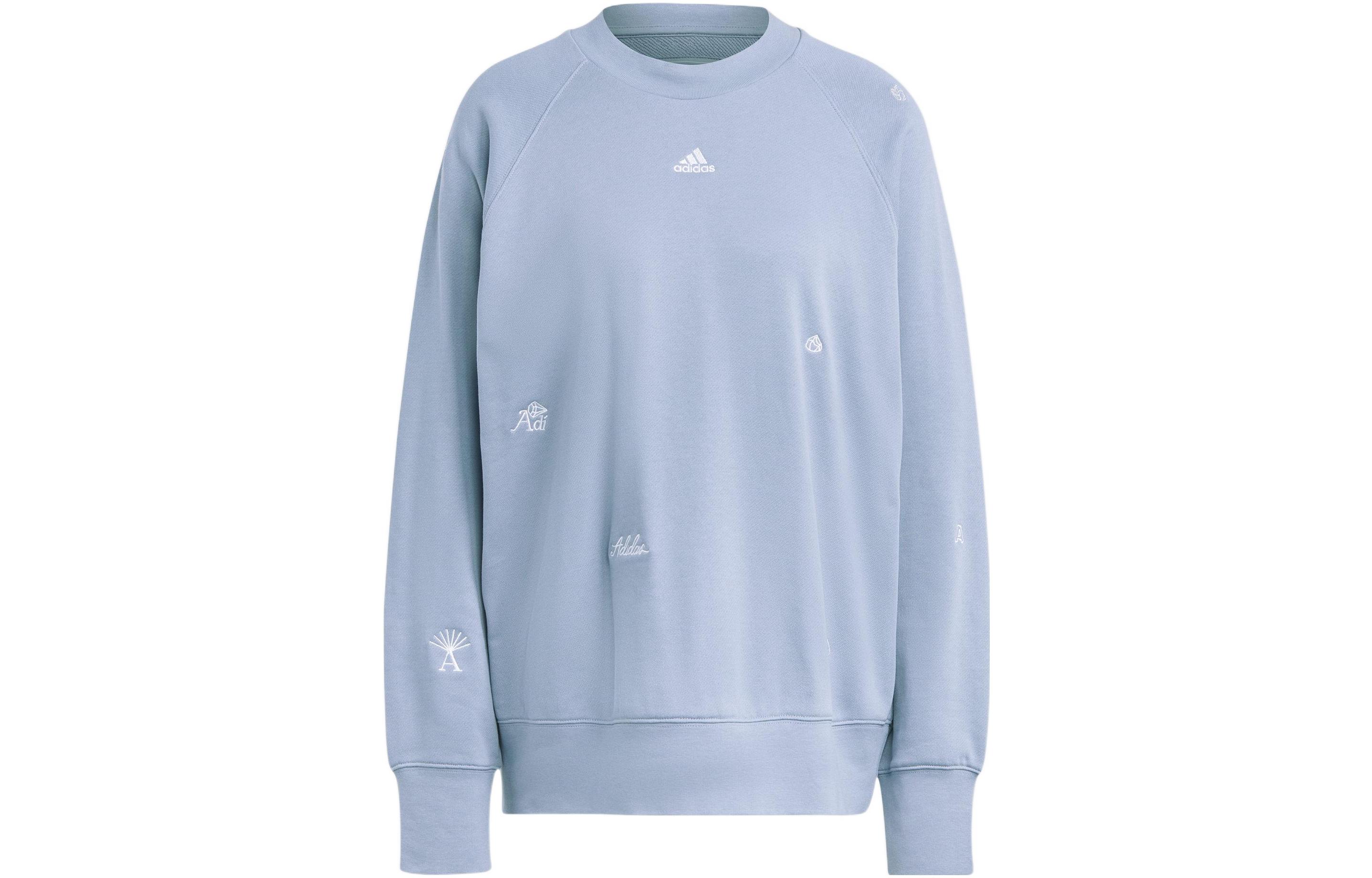 Adidas Sweatshirts Women s Blue Crew Neck Moderate Regular IC5716 L