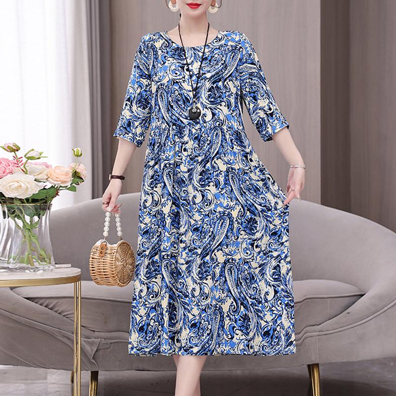 

Summer Women for Dresses Casual Print Vintage Elegant Half Sleeve Women s Clothing Plus Size 5XL