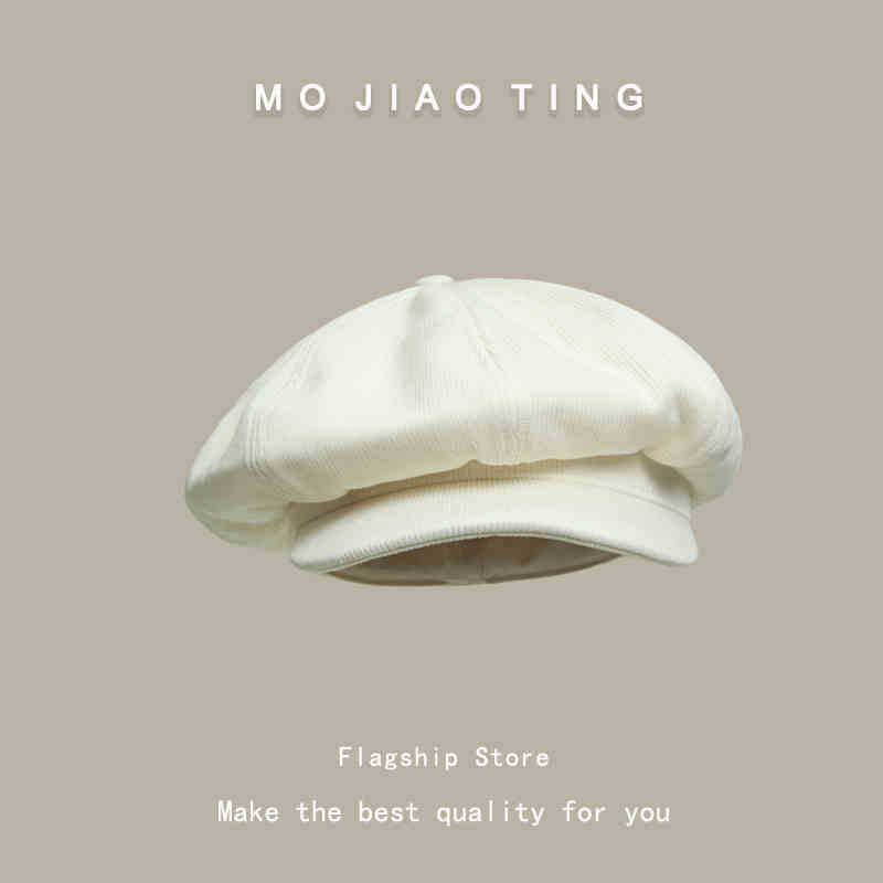 

Берет женский весенне-осенний ретро универсальный вельветовый восьмиугольный шляпа большой обхват головы, подчеркивающий лицо, маленькая шляпа художника M（56-58cm）