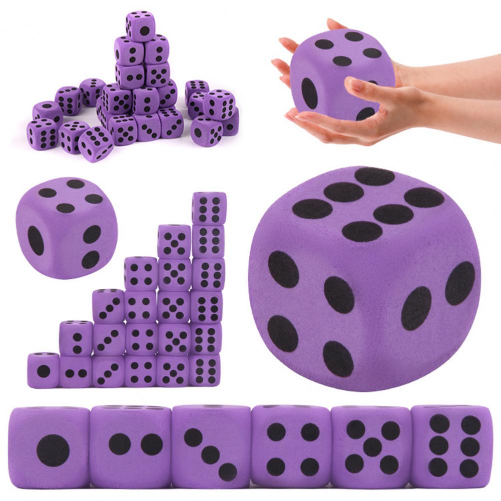 

D6 Игровые кости Игрушка-блок для снятия беспокойства Фиолетовый цвет Пена ЭВА Игрушка-блок игральных костей Детские кубики из пены ЭВА Детские игральные кости Purple 3.8cm