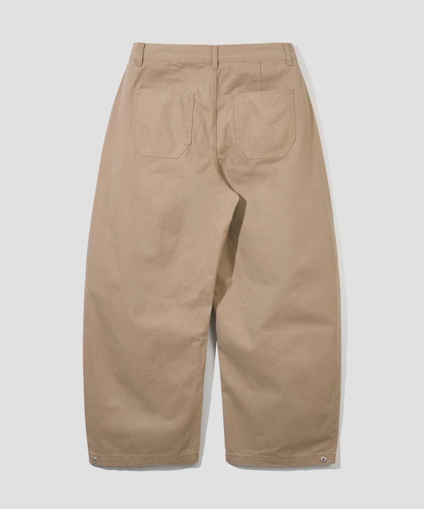 AGOD Snap Button Curved Pants [Beige]