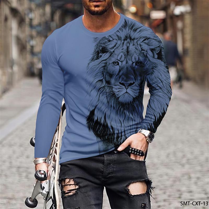 T-shirt à manches longues imprimé en 3D pour hommes, motif de discussion, rue hip hop, t-shirt homme, grande taille 6XL, printemps, automne