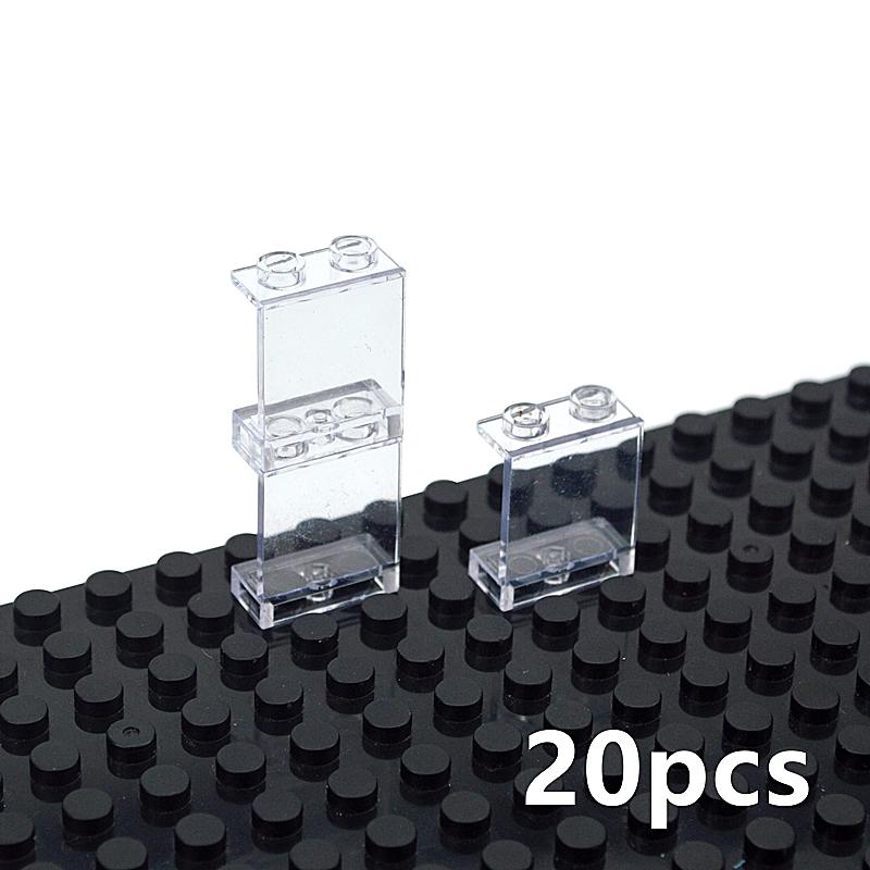 4215 87543 Transparent Panel Glass House MOC City Bricks Parts 1x2 1x4 Window Frame Building Blocks Construction Compatible Toy